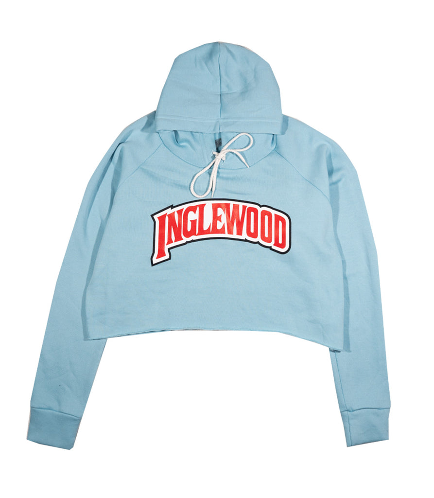 INGLEWOOD CROP HOODIE SKY BLUE