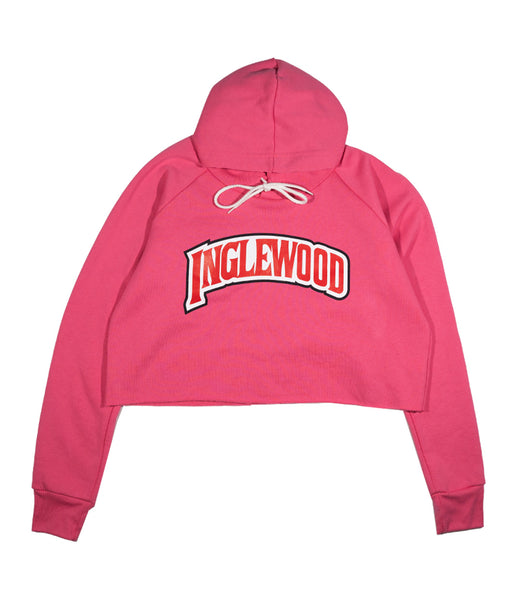 INGLEWOOD CROP HOODIE HOT PINK
