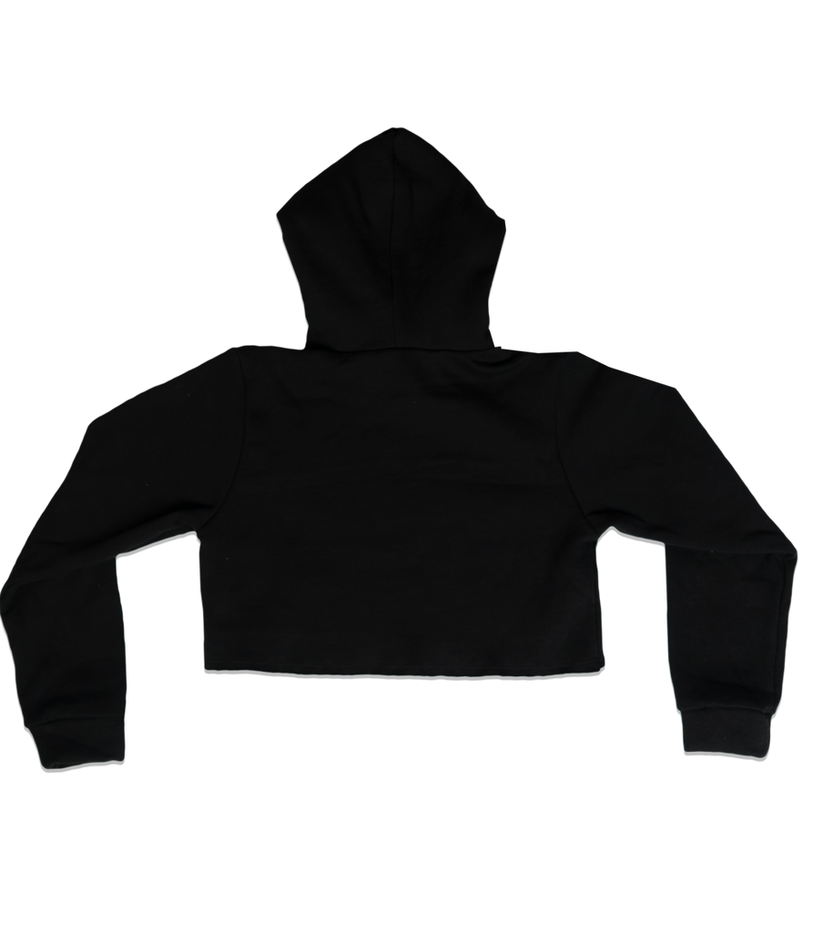 Plain black crop top top hoodie