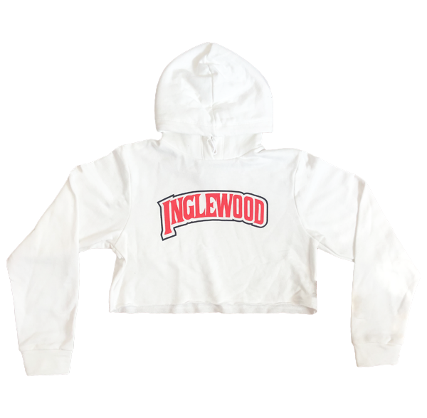 INGLEWOOD CROP HOODIE WHITE