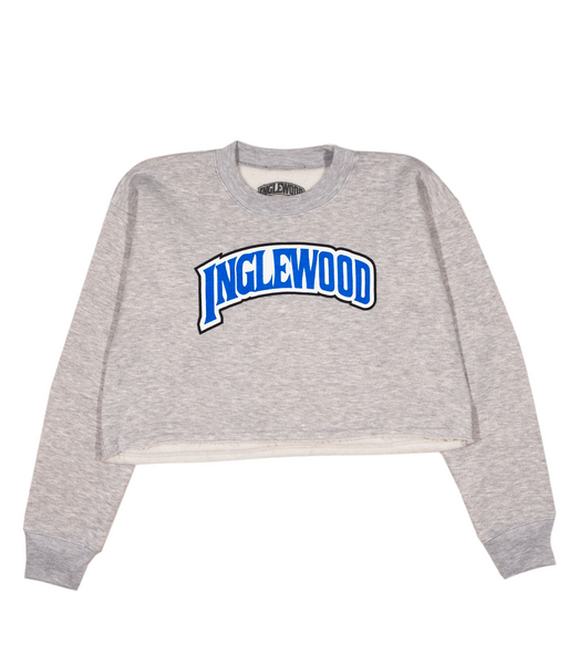 Inglewood Crop Sweater Grey & Blue
