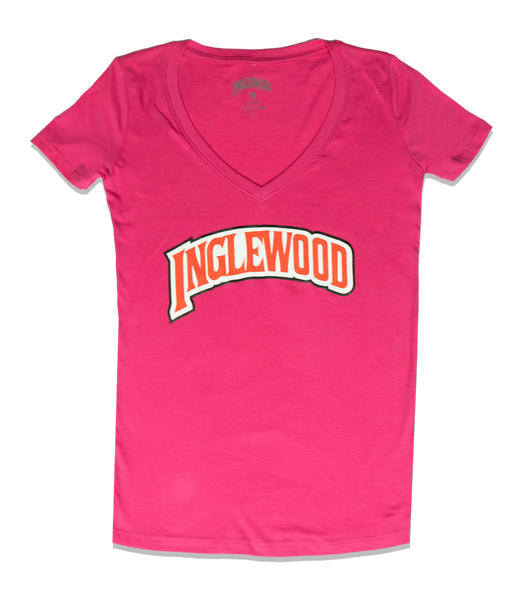 Inglewood Womens Vneck Hot Pink