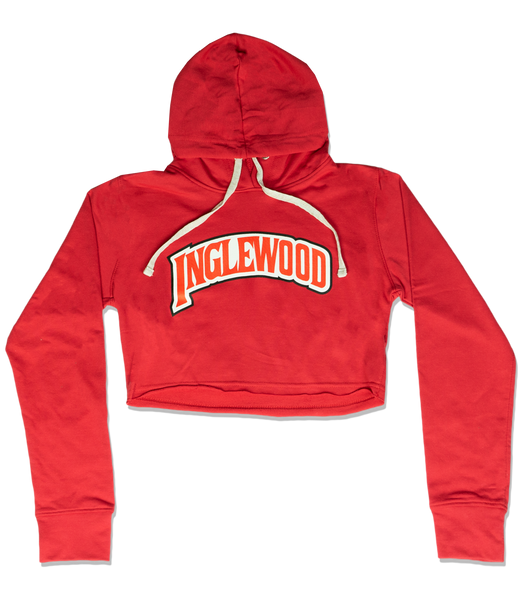 INGLEWOOD CROP HOODIE RED