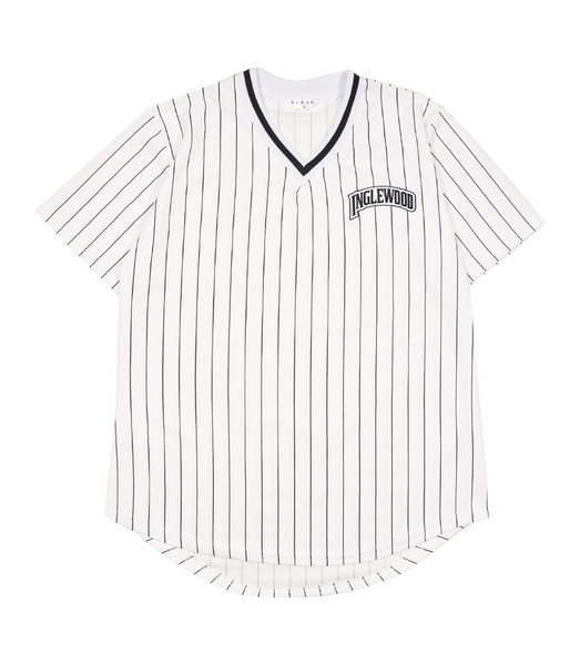 Inglewood Baseball Jersey Black Stripe